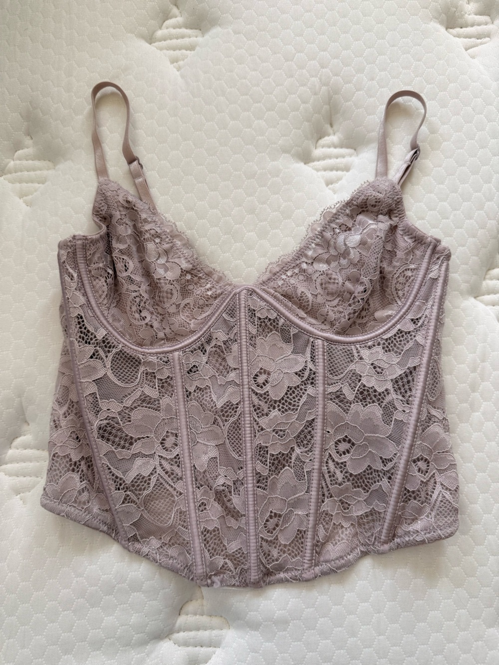 Kendall & Kylie Dusty Mauve Lace Bandeau Bralette